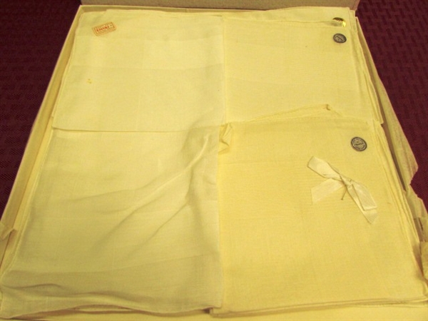 VINTAGE HAND WOVEN MEN'S HANDKERCHIEFS - NEW IN GIFT BOX