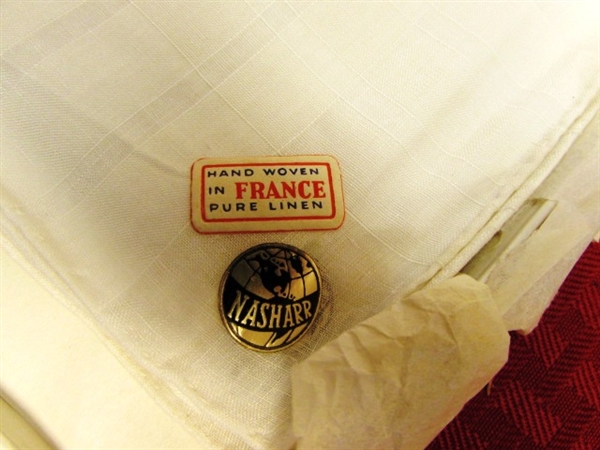 VINTAGE HAND WOVEN MEN'S HANDKERCHIEFS - NEW IN GIFT BOX