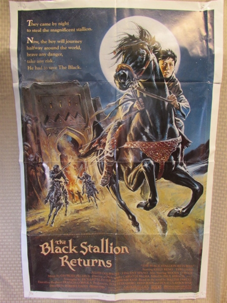 HORSES! VINTAGE BLACK STALLION & MUSTANG COUNTRY MOVIE POSTERS, SHOWER CURTAIN, BOOKS & BEADED HORSE SHOE