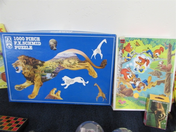 LOTS OF FUN TOYS, PUZZLES & GAMES - LION PUZZLE, DOLLS, JUMP ROPES & MORE