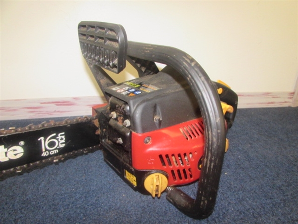 VERY NICE HOMELITE 16 CHAINSAW WITH CHAIN SHARPENER