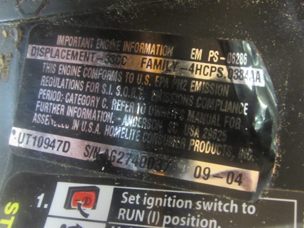 VERY NICE HOMELITE 16 CHAINSAW WITH CHAIN SHARPENER