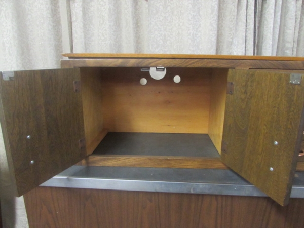 SMALL SOLID WOOD SHOP CABINET