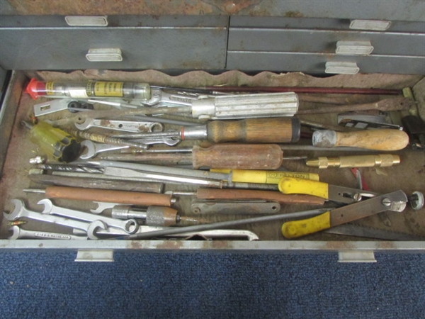 CRAFTSMAN 7 DRAWER TOOLBOX WITH WRENCHES, DRILL BITS, PUNCHES, SCREWDRIVERS & MORE