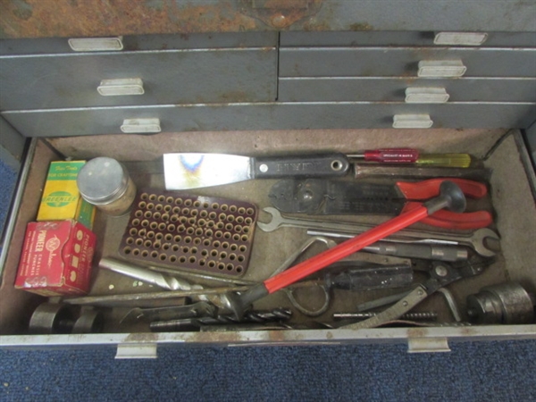 CRAFTSMAN 7 DRAWER TOOLBOX WITH WRENCHES, DRILL BITS, PUNCHES, SCREWDRIVERS & MORE