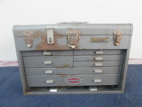 CRAFTSMAN 7 DRAWER TOOLBOX WITH WRENCHES, DRILL BITS, PUNCHES, SCREWDRIVERS & MORE