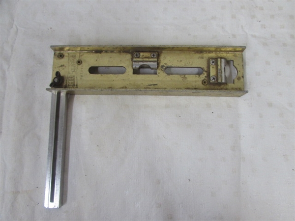 EXPENSIVE ALUMINUM PIPE WRENCH, SQUARE LEVEL, CROW BAR & C CLAMPS