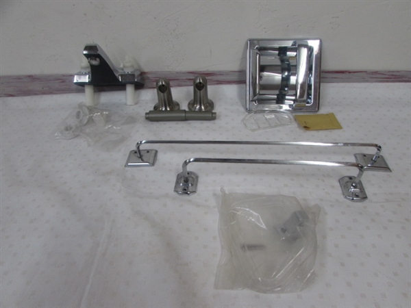 BATHROOM ACCESSORIES - TOWEL RACKS, FAUCET, SOAP HOLDER & TP HOLDER