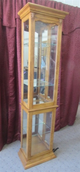 BEAUTIFUL GLASS & SOLID WOOD CURIO