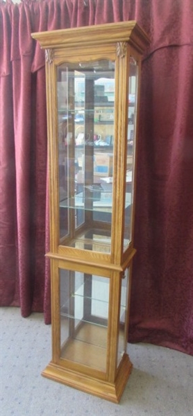 BEAUTIFUL GLASS & SOLID WOOD CURIO