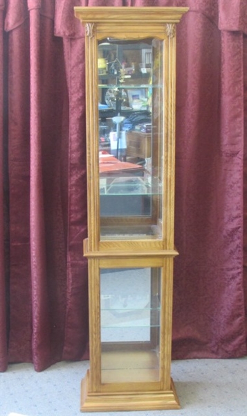 BEAUTIFUL GLASS & SOLID WOOD CURIO