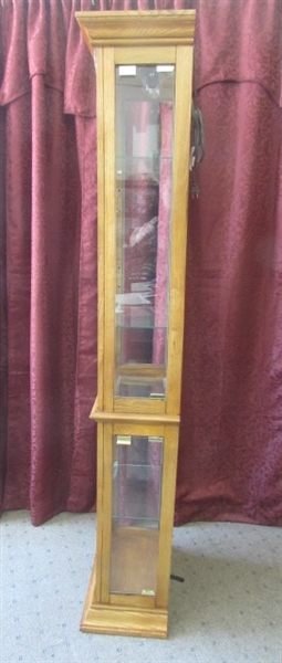 BEAUTIFUL GLASS & SOLID WOOD CURIO