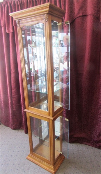 BEAUTIFUL GLASS & SOLID WOOD CURIO