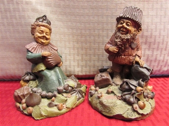 CHOCOLATE CRAVING?   ADORABLE CHIP & CANDY GNOME FIGURINES BY TOM CLARK 