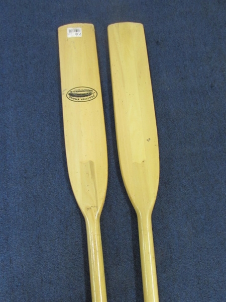 TWO SOLID WOOD BOAT OARS, NEVER USED