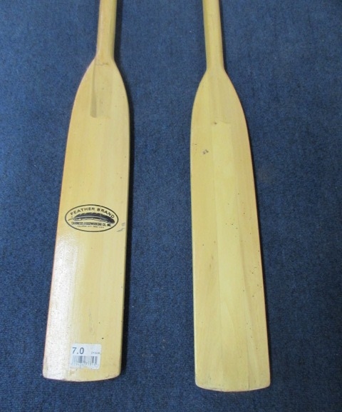 TWO SOLID WOOD BOAT OARS, NEVER USED