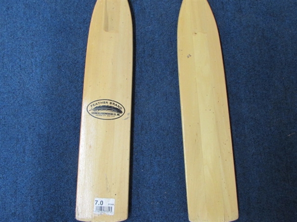 TWO SOLID WOOD BOAT OARS, NEVER USED