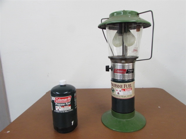 TWO MANTEL COLEMAN PROPANE LANTERN