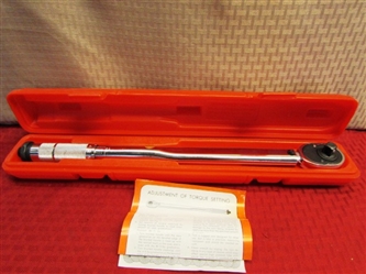 PITTSBURGH TOOLS CLICK TYPE TORQUE WRENCH IN HARD CASE
