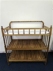 TURNED WOOD BABY CHANGING STATION READY FOR BABY DOLL, PLANTS OR ? ? ?