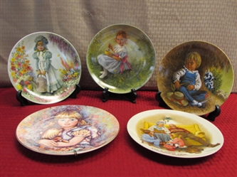 LITTLE MISS MUFFET, LITTLE BOY BLUE, MARY MARY & FRIENDS - 5 COLLECTIBLE PORCELAIN PLATES SO CUTE!