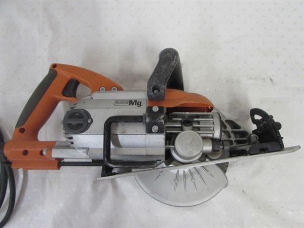 POWERFUL RIGID 7-1/4 WORM DRIVE SAW WITH SKIL WORM DRIVE SAW LUBRICANT