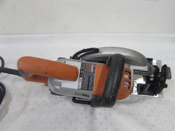 POWERFUL RIGID 7-1/4 WORM DRIVE SAW WITH SKIL WORM DRIVE SAW LUBRICANT