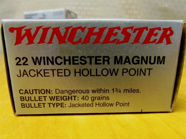 FIVE BOXES OF 22 WINCHESTER SUPER X 