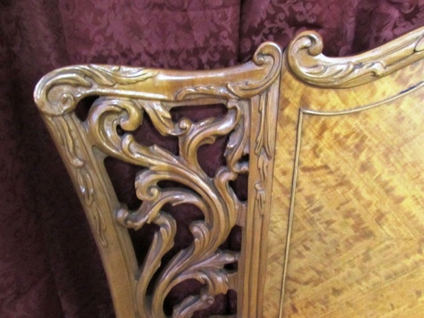 BEAUTIFUL CUSTOM CARVED MAPLE ANTIQUE TWIN BED 