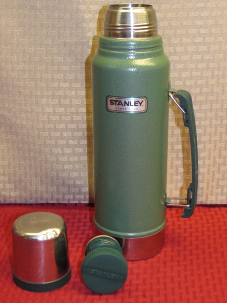 HOT OR COLD - TWO VINTAGE STANLEY VACUUM BOTTLE THERMOSES