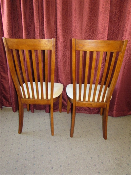 SECOND PAIR OF ROOMY SIDE CHAIRS WITH UPHOLSTERED SEATS