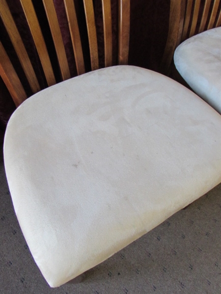 SECOND PAIR OF ROOMY SIDE CHAIRS WITH UPHOLSTERED SEATS