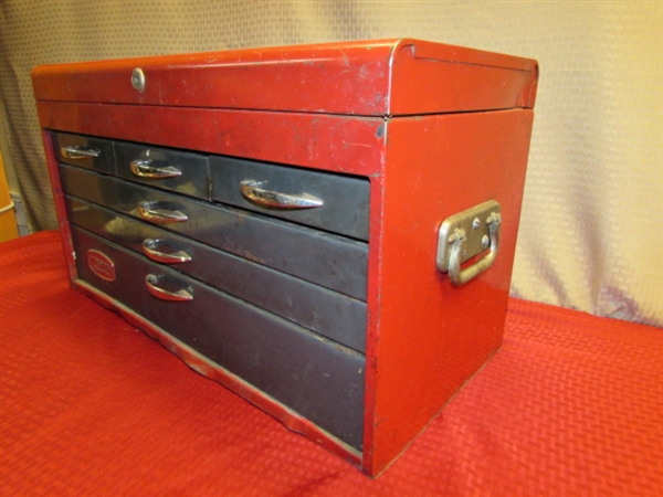 RED PROTO TOOL BOX ALL METAL CONSTRUCTION