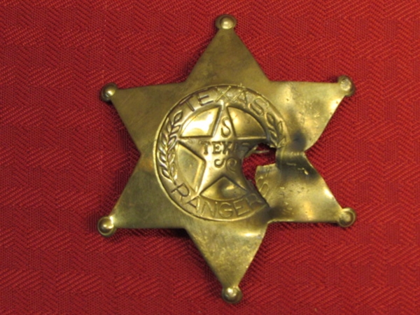 LIFE SAVER TEXAS RANGER BADGE & CIVIL WAR CROSSED SWORDS BADGE