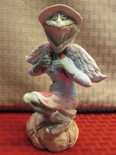 TWO COLLECTIBLE TILLIE THE FROG FIGURINES 