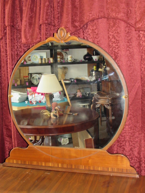 Lot Detail Gorgeous Antique Waterfall Dresser With Round Mirror