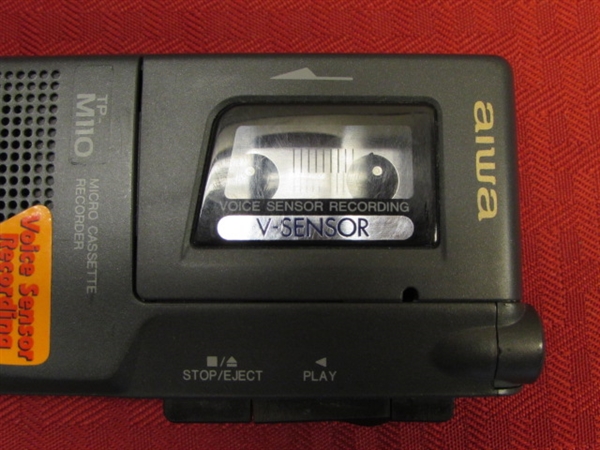 AIWA MICRO CASSETTE RECORDER WITH BLANK CASSETTE TAPES 