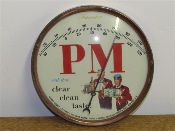 SUPER COOL VINTAGE PM BLENDED WHISKEY THERMOMETER