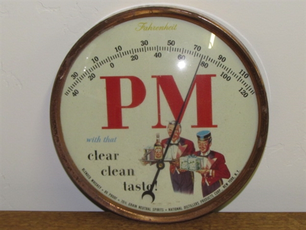 SUPER COOL VINTAGE PM BLENDED WHISKEY THERMOMETER