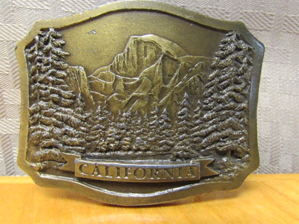 SCENIC BRASS BELT BUCKLE - CALIFORNIA