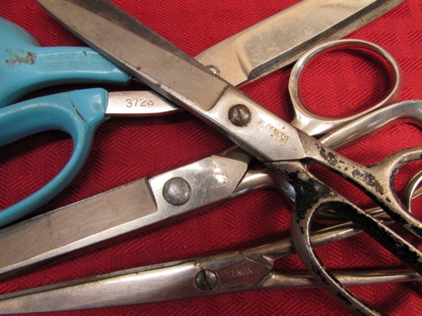 CUT IT OUT!  THIRTEEN SCISSORS - WISS, LENNOX, FORGED STEEL & MORE