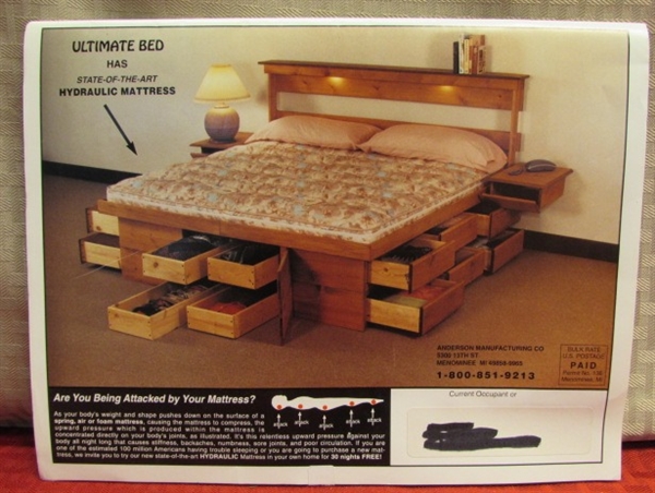 THE ULTIMATE BED!  QUEEN SIZE BED WITH 12 BUILT IN DRAWERS