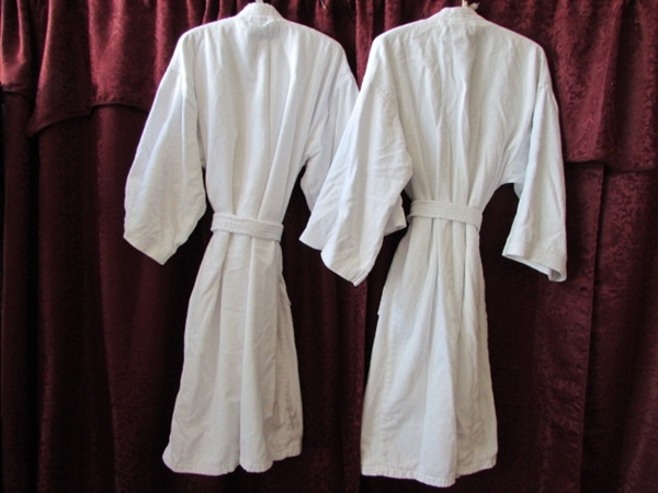 HIS & HERS SPA TREATMENT - TWO SUPER-SOFT 100% COTTON BATH ROBES