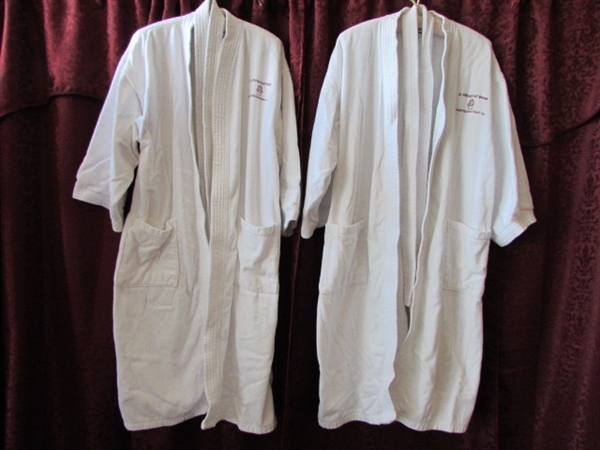 HIS & HERS SPA TREATMENT - TWO SUPER-SOFT 100% COTTON BATH ROBES