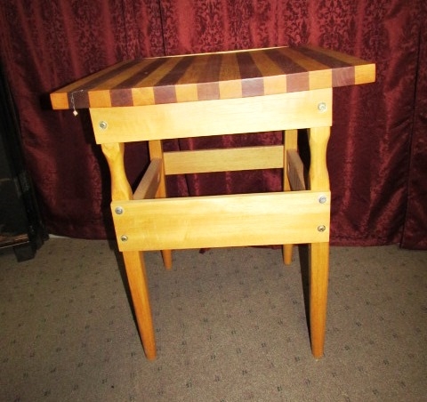 CUSTOM MADE BUTCHER BLOCK TABLE WITH LAMINATED WOOD