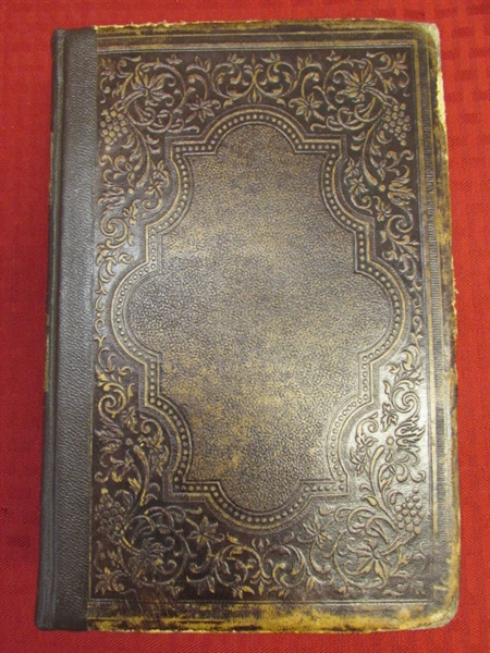 Lot Detail - BEAUTIFUL ANTIQUE EMBOSSED LEATHER BOUND BOOK 