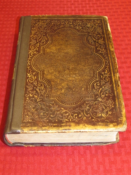 BEAUTIFUL ANTIQUE EMBOSSED LEATHER BOUND BOOK HISTORY OF THE CIVIL WAR IN AMERICA 1863 ! ! !