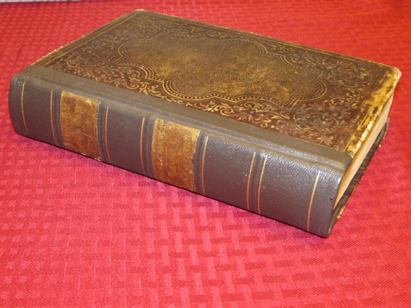 BEAUTIFUL ANTIQUE EMBOSSED LEATHER BOUND BOOK HISTORY OF THE CIVIL WAR IN AMERICA 1863 ! ! !