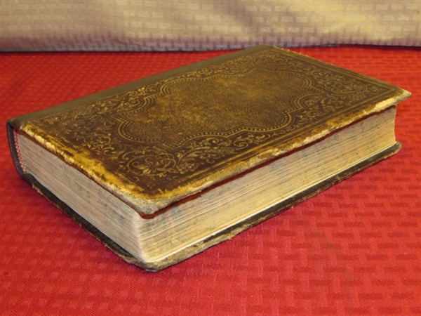 BEAUTIFUL ANTIQUE EMBOSSED LEATHER BOUND BOOK HISTORY OF THE CIVIL WAR IN AMERICA 1863 ! ! !