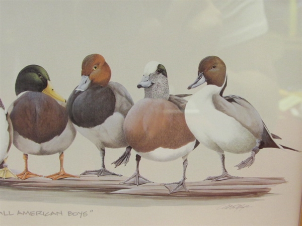 FRAMED DUCK PRINT ALL AMERICAN BOYS BY ART LAMAY